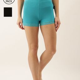 zebu Women Pack of 2 Solid Lounge Shorts-image-33