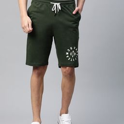 Harvard Men Green Floral Printed Mid-Rise Cotton Regular Shorts-image-18