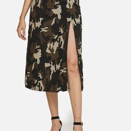 SCORPIUS Women Black & Olive Green Printed Straight Midi Skirt-picture-41