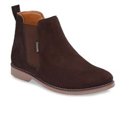 Fentacia Men Brown Solid Mid-Top Flat Chelsea Boots-picture-46
