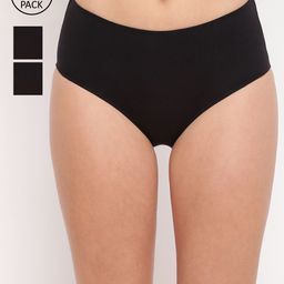 BASIICS by La Intimo Women Pack Of 3 Black Solid Hipster Briefs-FB11B3G0W0-image-82