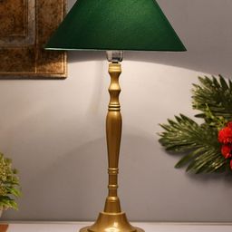 Homesake Gold-Toned & Green Solid Handcrafted Bedside Standard Lamp-28