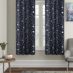 Cortina Grey Set of 2 Glow in The Dark Window Curtains-22