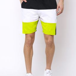 Maniac Men Black & White Colourblocked Slim Fit Regular Shorts-image-29