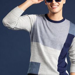 Mast & Harbour Colourblocked Acrylic Pullover-image-25
