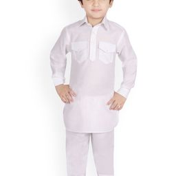 SG YUVRAJ Boys White Solid Kurta with Pyjamas-image-28
