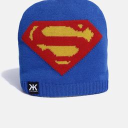 Kook N Keech Unisex Blue & Grey Reversible Superman Self Design Beanie-41