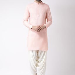 KISAH Men Pink Solid Straight Kurta-picture-27