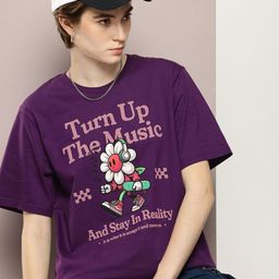 DILLINGER Graphic Printed Drop-Shoulder Sleeves Oversized Pure Cotton T-shirt-picture-5