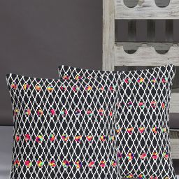 Mezposh Black & White Set of 2 Quirky Square Cushion Covers-17