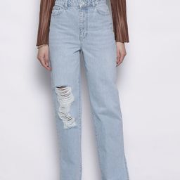Boohoo Women Cotton Straight Fit Highly Distressed Jeans-image-40