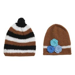 CHUTPUT Unisex Kids Brown & White Printed Beanie-14