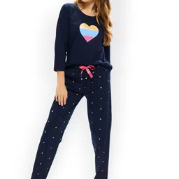 Lotik Women Printed Round Neck Night suit-image-80