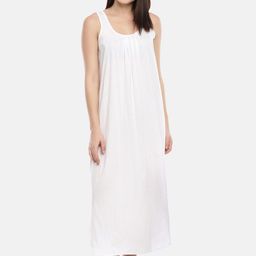 GOLDSTROMS Women White Solid Nightdress-image-80