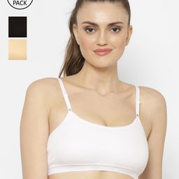 Floret White & Black Solid Set of 3 Workout Bra 1492_White-Skin-Black-White-Skin-Black-86