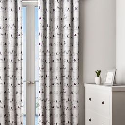 URBAN DREAM White & Purple Set of Single Long Door Curtains-0