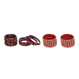 SOMIL Set Of 16 Stones Studded Glass Bangles-picture-16