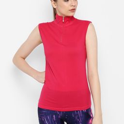 appulse Women Pink Solid High Neck T-shirt-image-119