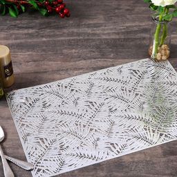 Pure Home and Living Set of 6 Silver-Toned Solid Rectangular Table Placemats-6