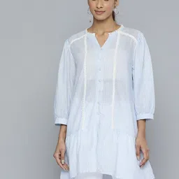 SCOUP Striped Lace Inserts Detail Ethnic Tunic-picture-29
