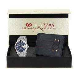 Greywood Men Blue & Silver-Toned Accessory Gift Set-image-4