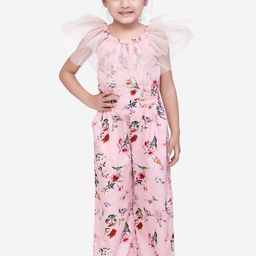 LilPicks Girls Pink & Green Printed Basic Jumpsuit-image-96
