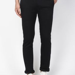 Blackberrys Men Black B-95 Slim Fit Solid Regular Trousers-image-28