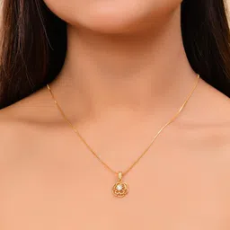 VOJ Gold-Plated Stone Studded Pendants With Chains-image-71
