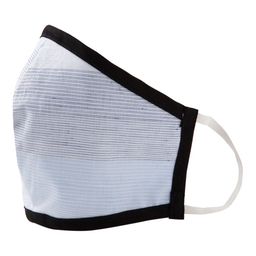LEMON SOUK Unisex Pack Of 5 Blue & White Striped 2-Ply Reusable Cloth Masks-7