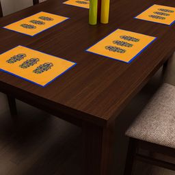 SEJ by Nisha Gupta Set of 6 Yellow & Blue Printed Table Placemats-28