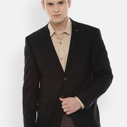 Allen Solly Men Black Solid Slim Fit Single-Breasted Blazer-picture-29