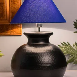 Homesake Black & Blue Solid Handcrafted Bedside Standard Table Lamp-55