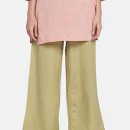 Go Colors Women Beige Solid Wide Leg Palazzos-image-41