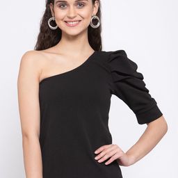Zastraa Black One Shoulder Regular Top-picture-36