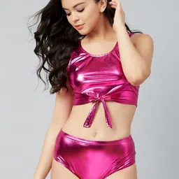 Athena Women Fuchsia-Pink Solid Two-Piece Swim Set-image-68