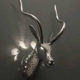 Homesake Silver-Toned Trophy Deer Head Wall Lamp-21