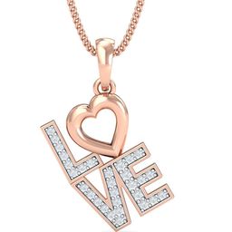 KUBERBOX LOVE 18KT Rose Gold Diamond-Studded Pendant - 1.36 gm-image-88
