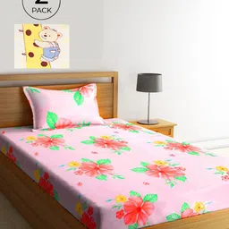 KLOTTHE Floral Printed 2 Single Bedsheet with 2 Pillow Covers-picture-17
