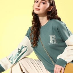 The Roadster Life Co. Round Neck Embroidered Sweatshirt-50
