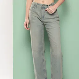 Killer Women Acid Wash Mid-Rise Light Fade Wide Leg Jeans-image-76