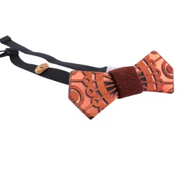 PELUCHE Men Brown & Navy Blue Printed Bow Tie-image-73