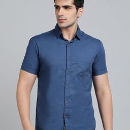 JADE BLUE Men Slim Fit Opaque Casual Shirt-image-7