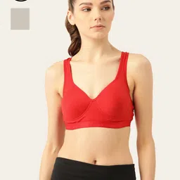 Lady Lyka Pack Of 2 Workout Bras Full Coverage Lightly Padded PROVOGUE-RED-GRYM-23