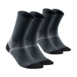 Quechua By Decathlon Unisex Grey Patterned Hiking Calf-Length Socks-66
