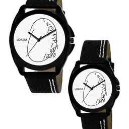 LOREM Unisex Black Analogue Watch-image-37