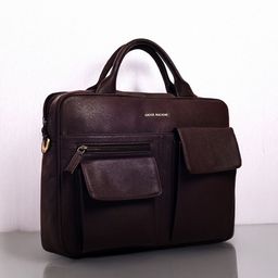 Gauge Machine Unisex Textured PU Laptop Bag-35