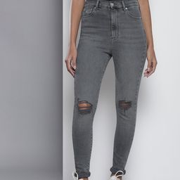 Tommy Hilfiger Women Green Melany Super Skinny Fit High-Rise Slash Knee Stretchable Jeans-image-12