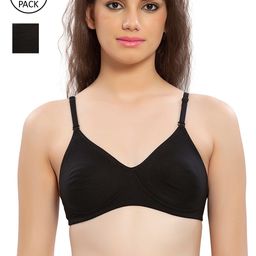 Lady Love Pack-2 Black T-shirt Bra-image-0