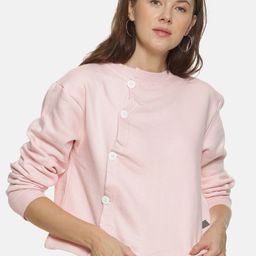 Campus Sutra Women Pink Solid Sweatshirt-image-49