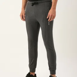 The Indian Garage Co Men Grey Solid Slim Fit Jogger-image-85